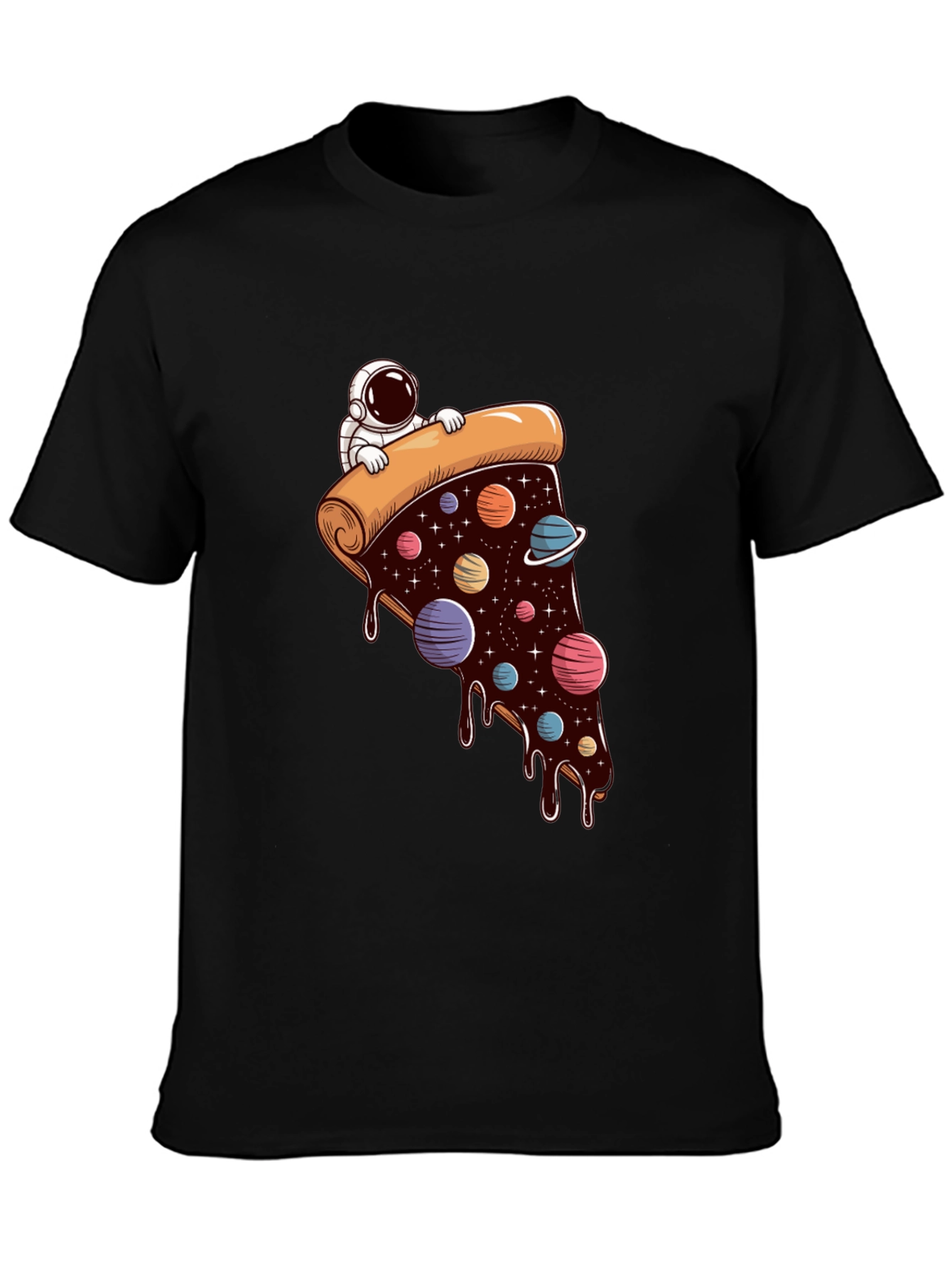 Cosmic Pizza T-Shirt - Astronaut Galaxy Slice Tee