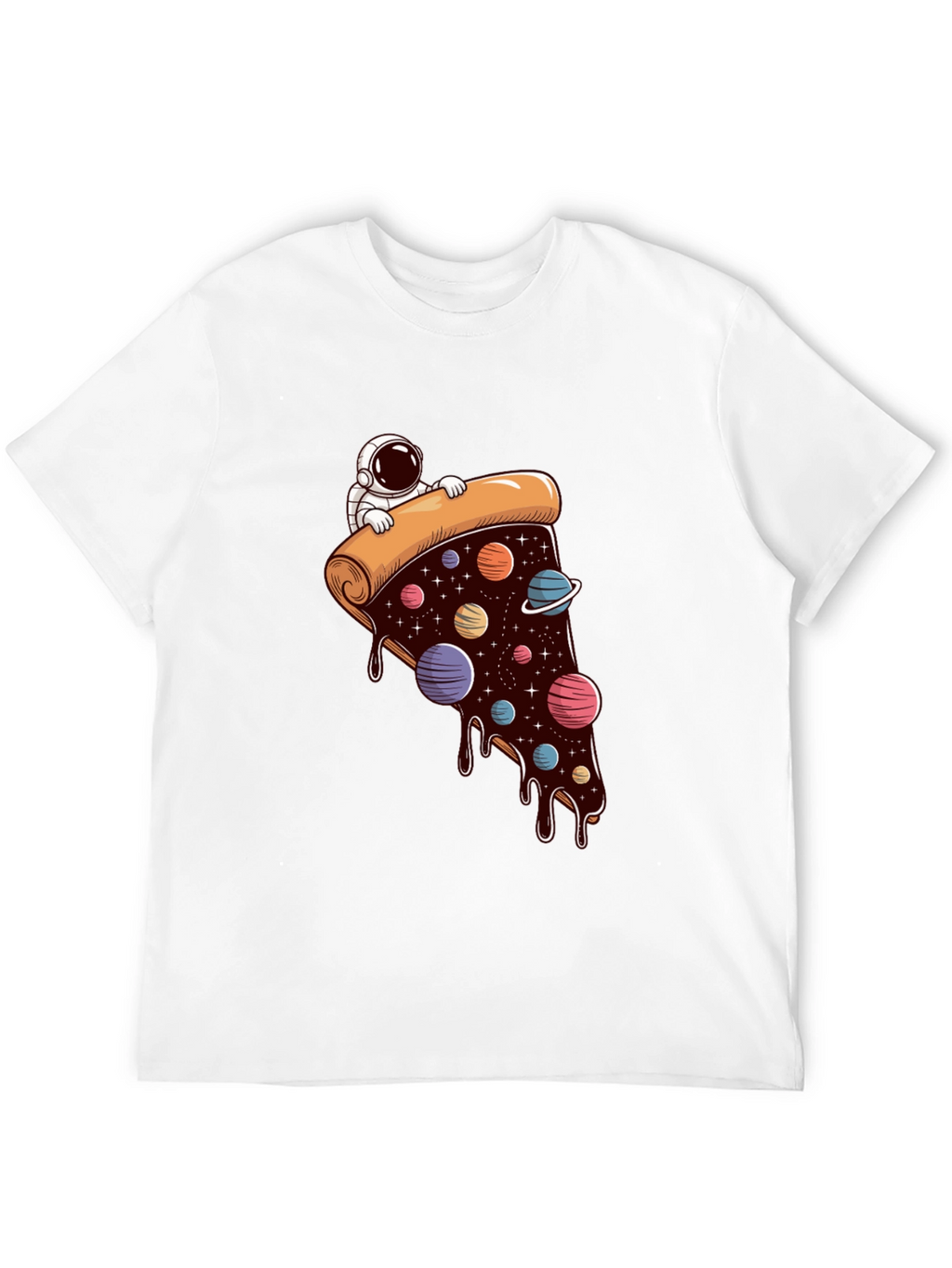 Cosmic Pizza T-Shirt - Astronaut Galaxy Slice Tee