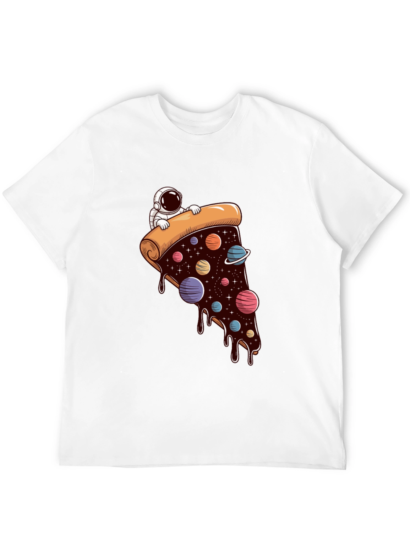 Cosmic Pizza T-Shirt - Astronaut Galaxy Slice Tee