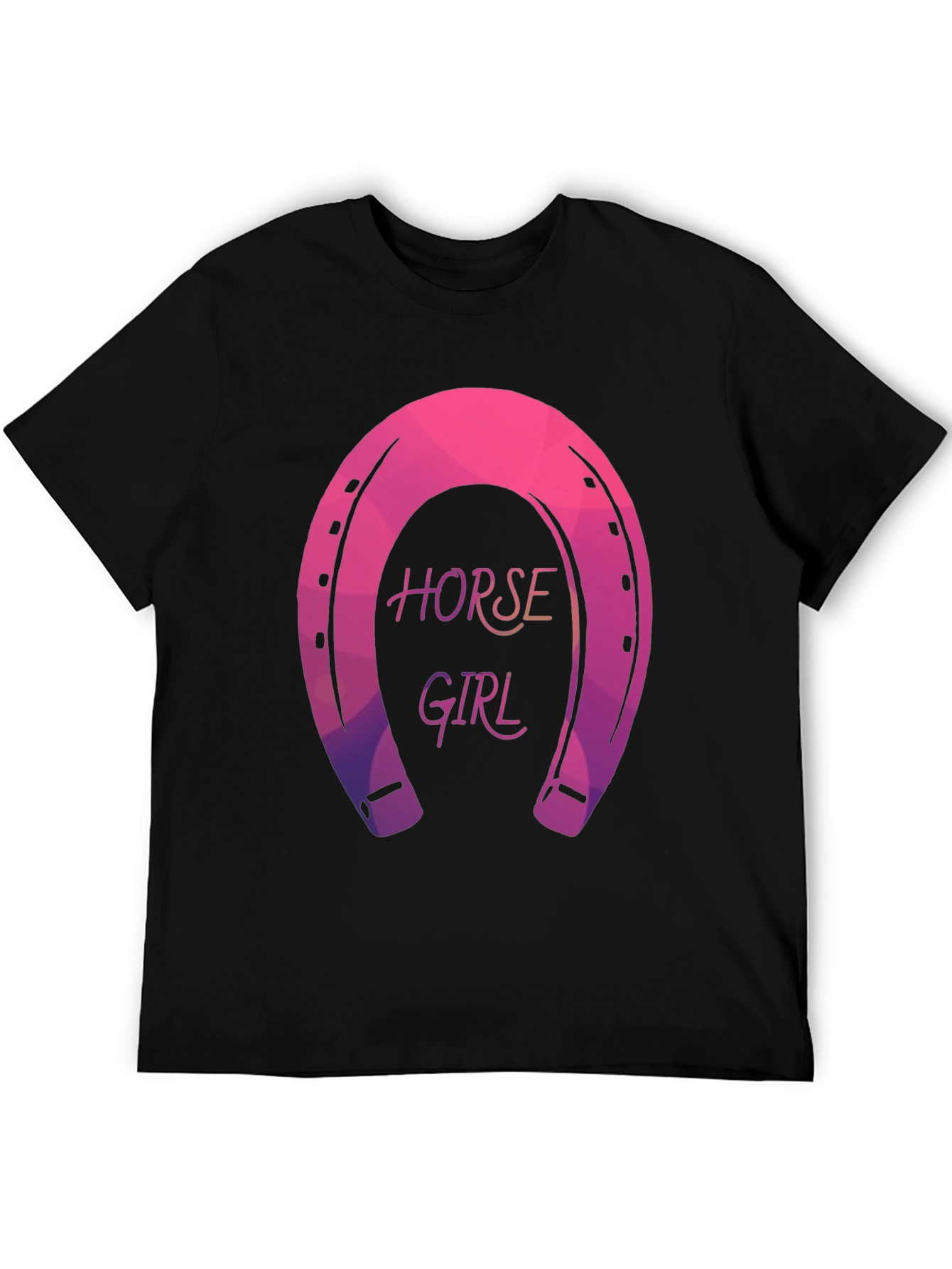 Horse Girl Graphic Tee - Stylish Horseshoe Design