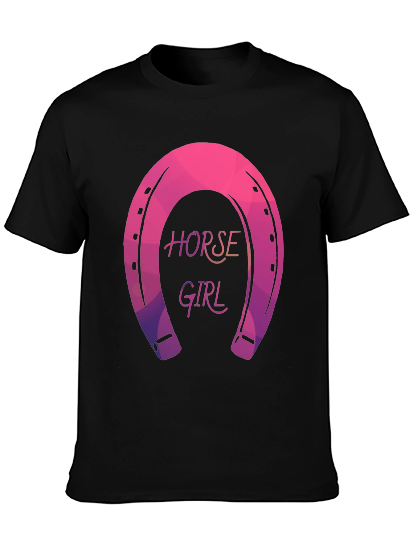 Horse Girl Graphic Tee - Stylish Horseshoe Design