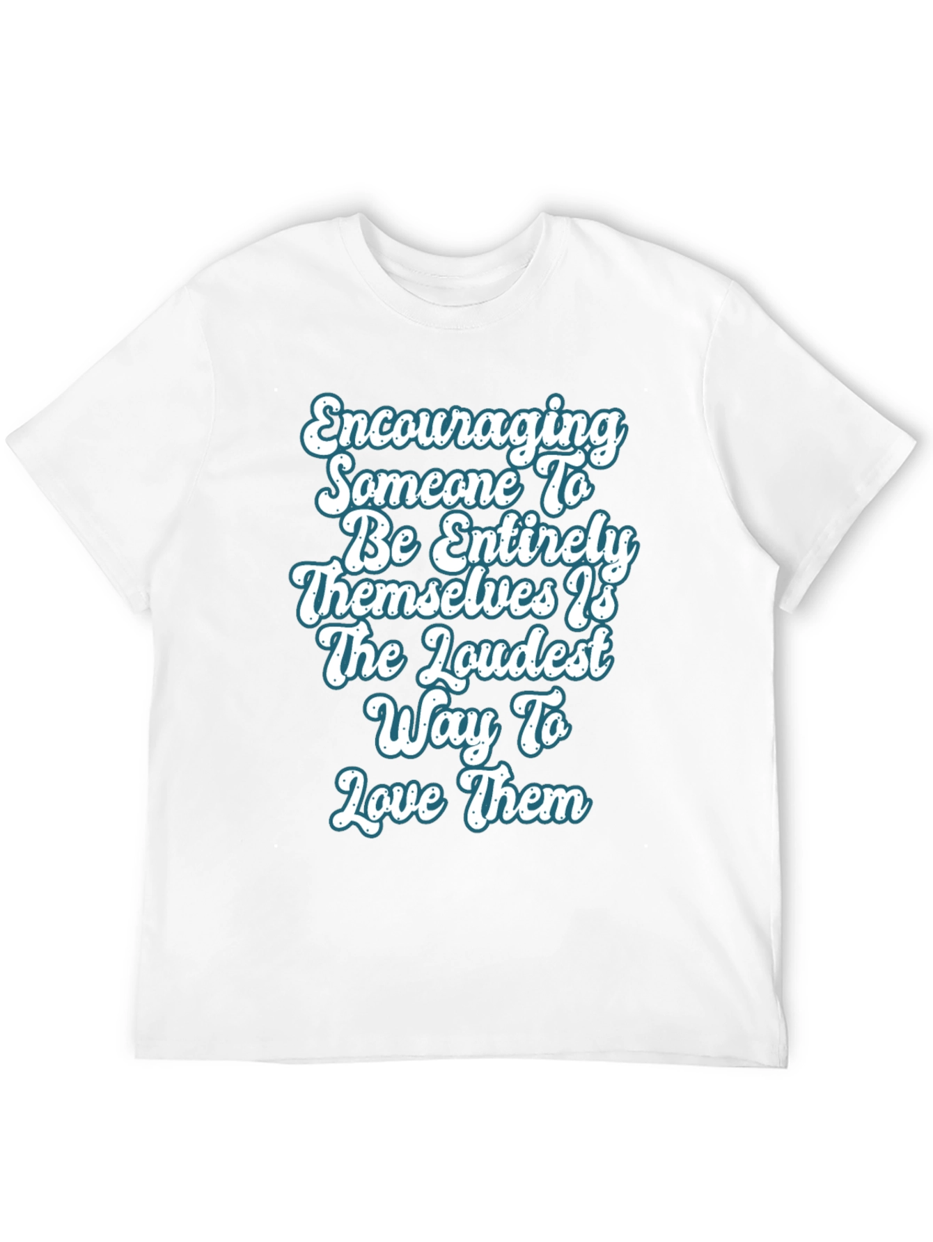 Encouraging T-Shirt Love Loudly Black Cotton