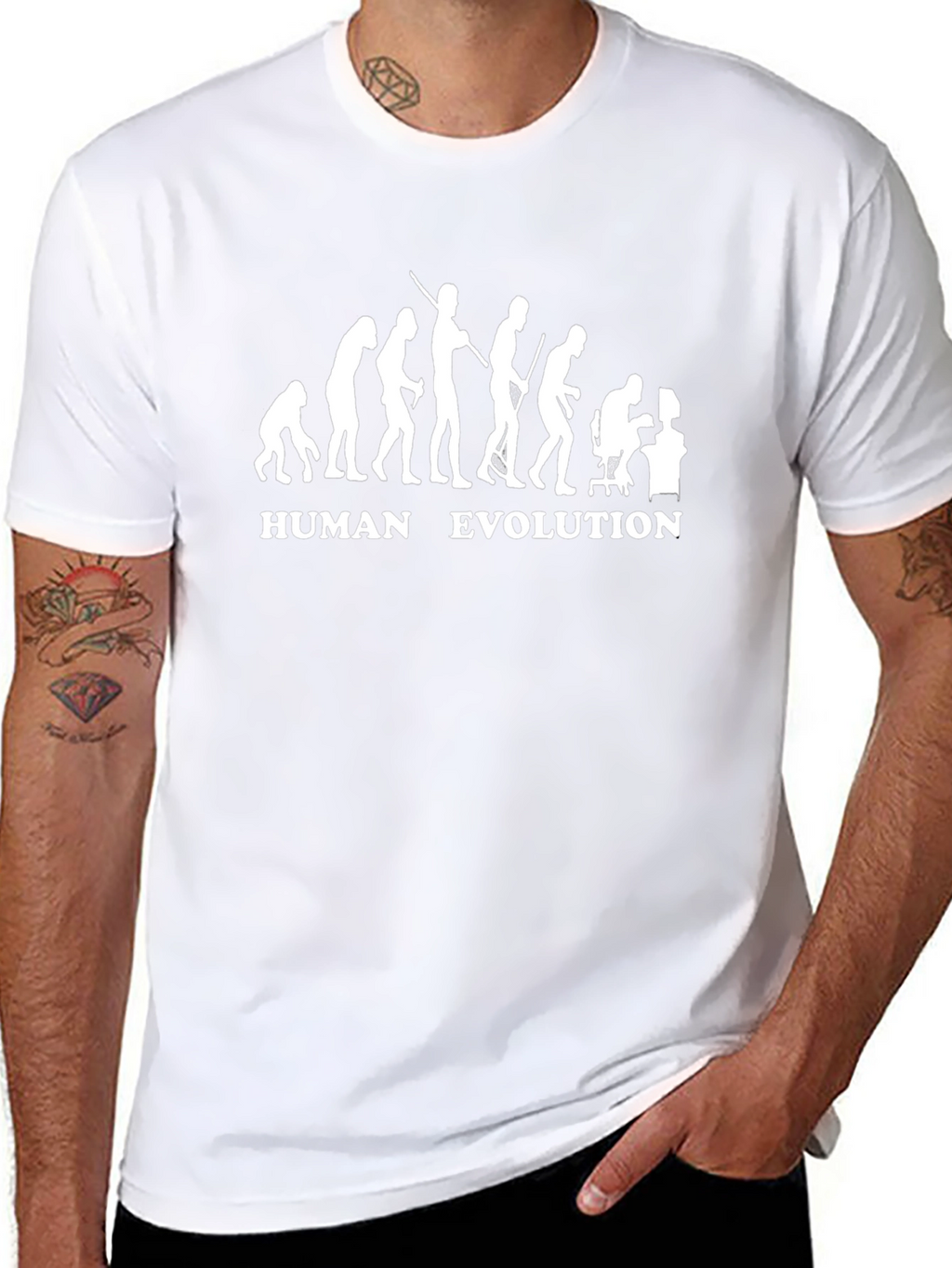 Human Evolution Graphic T-Shirt - Funny Computer Nerd Tee