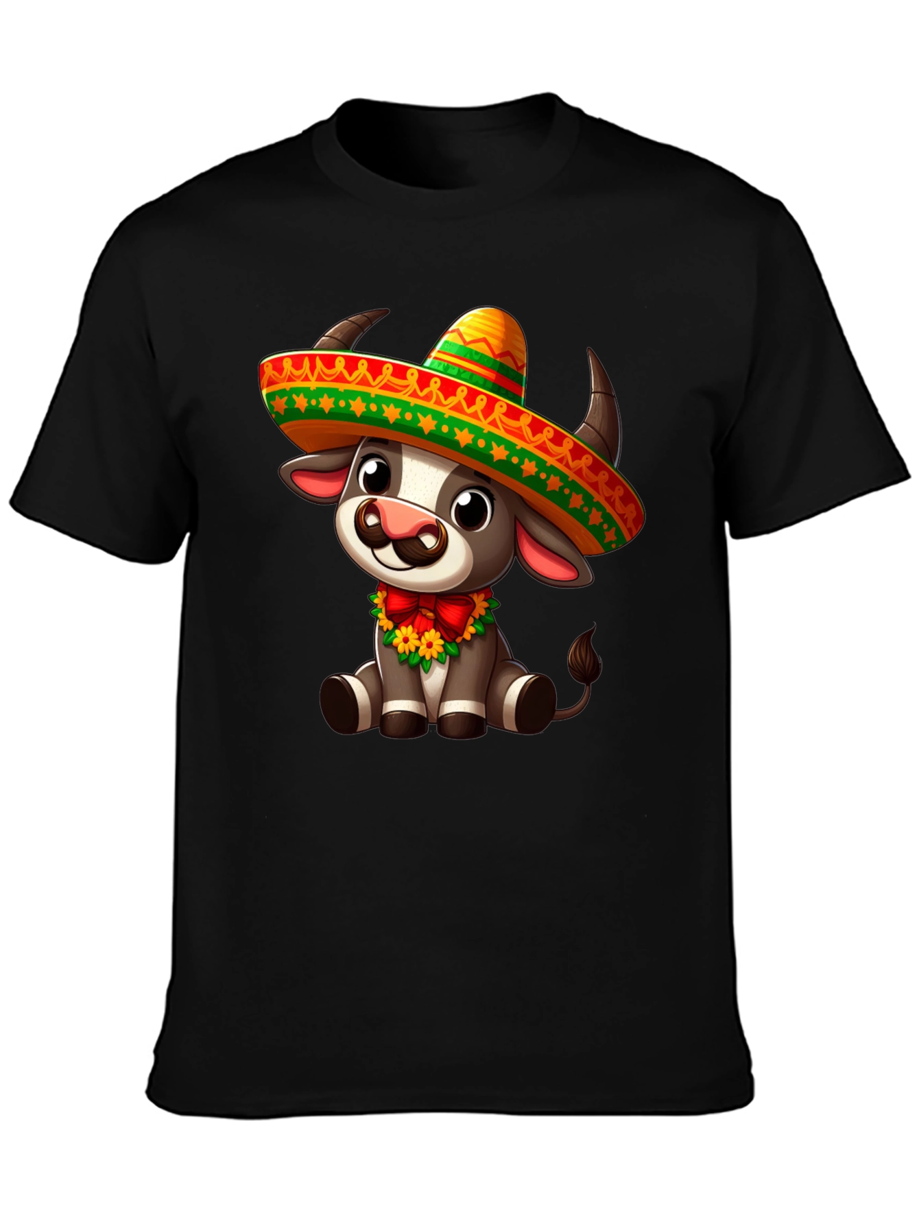 Cow Sombrero Graphic Tee - Festive Cinco de Mayo Shirt
