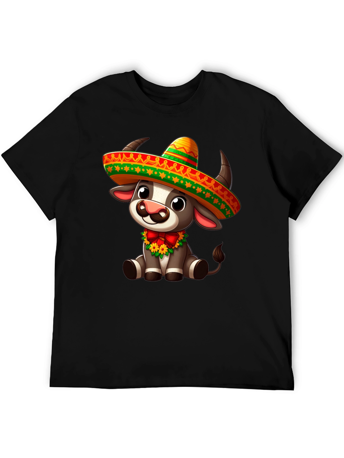 Cow Sombrero Graphic Tee - Festive Cinco de Mayo Shirt
