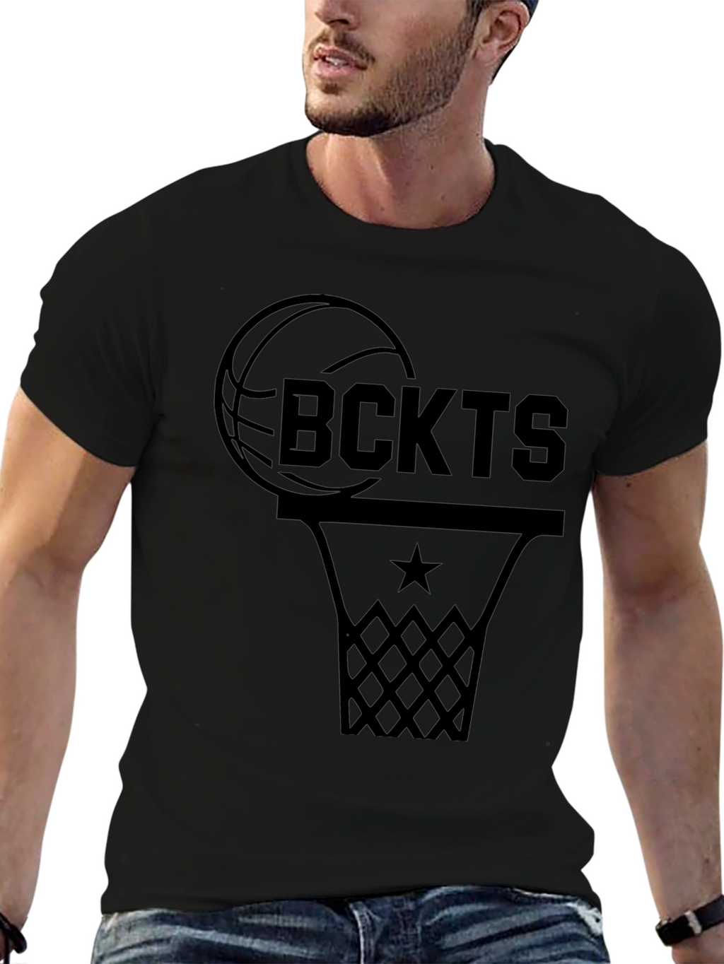 Basketball Fan Graphic T-Shirt - Black