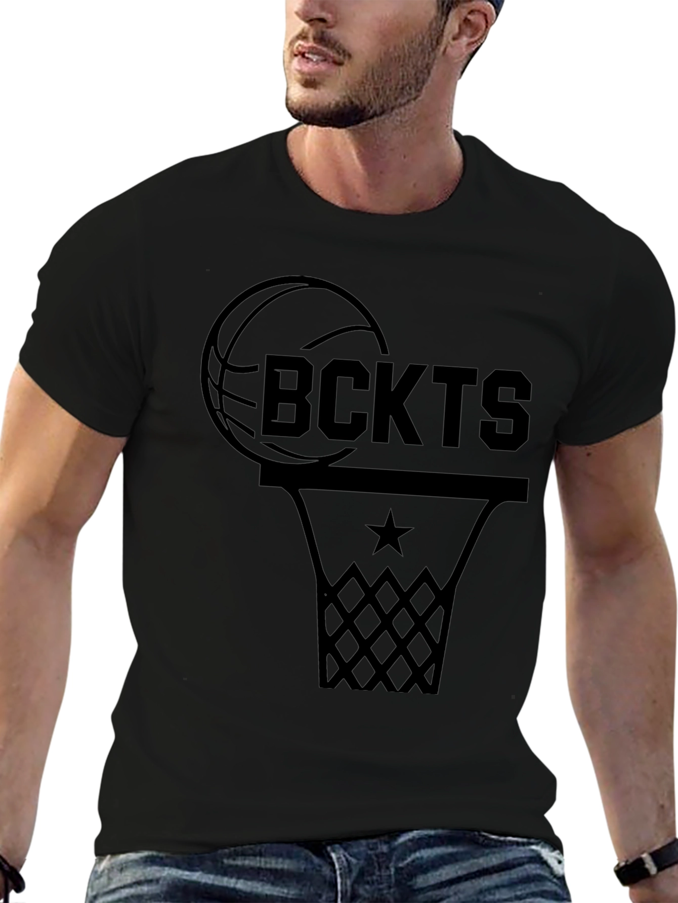 Basketball Fan Graphic T-Shirt - Black