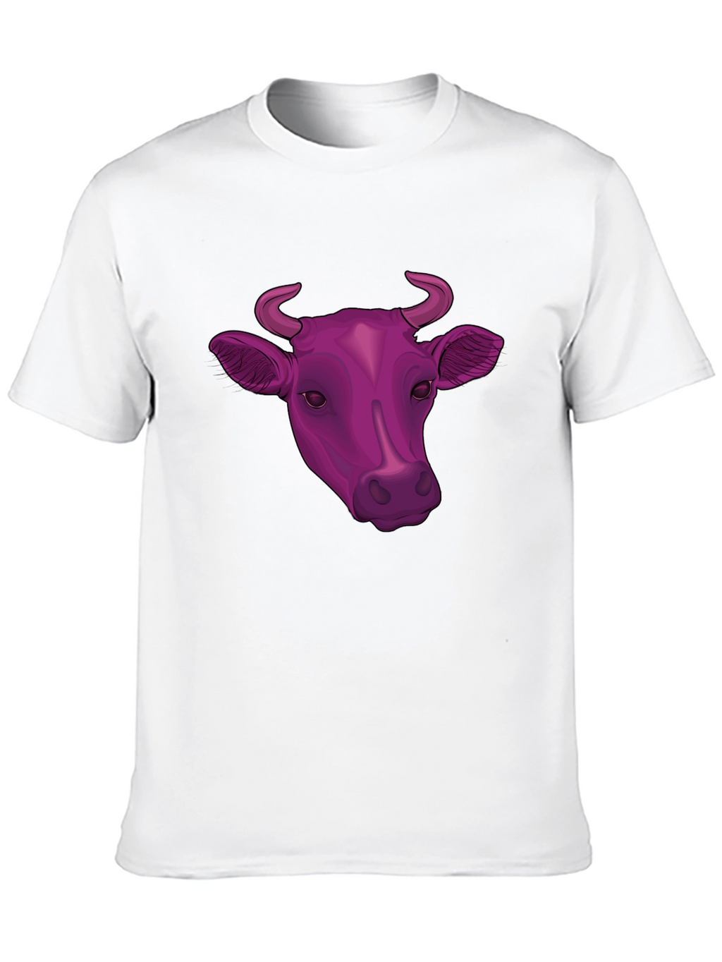 Cow Head Graphic Tee - Black Cotton Blend T-Shirt