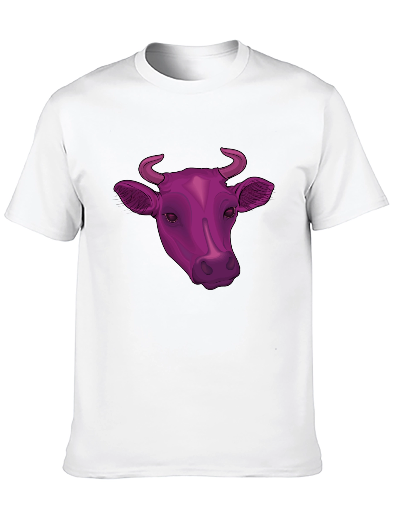Cow Head Graphic Tee - Black Cotton Blend T-Shirt