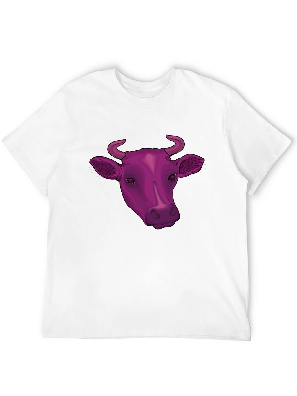 Cow Head Graphic Tee - Black Cotton Blend T-Shirt