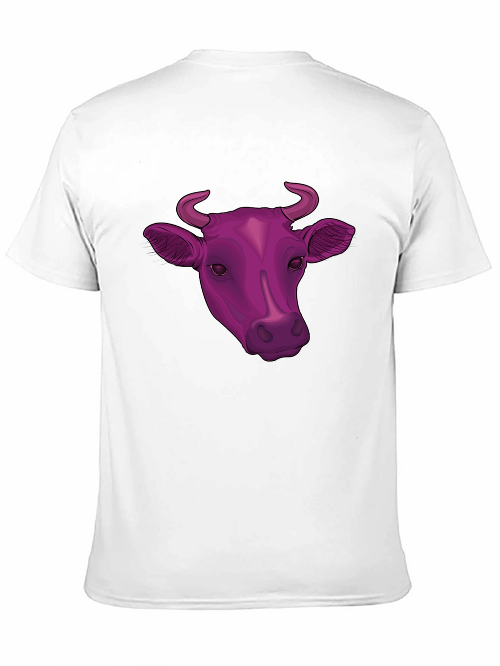 Cow Head Graphic Tee - Black Cotton Blend T-Shirt