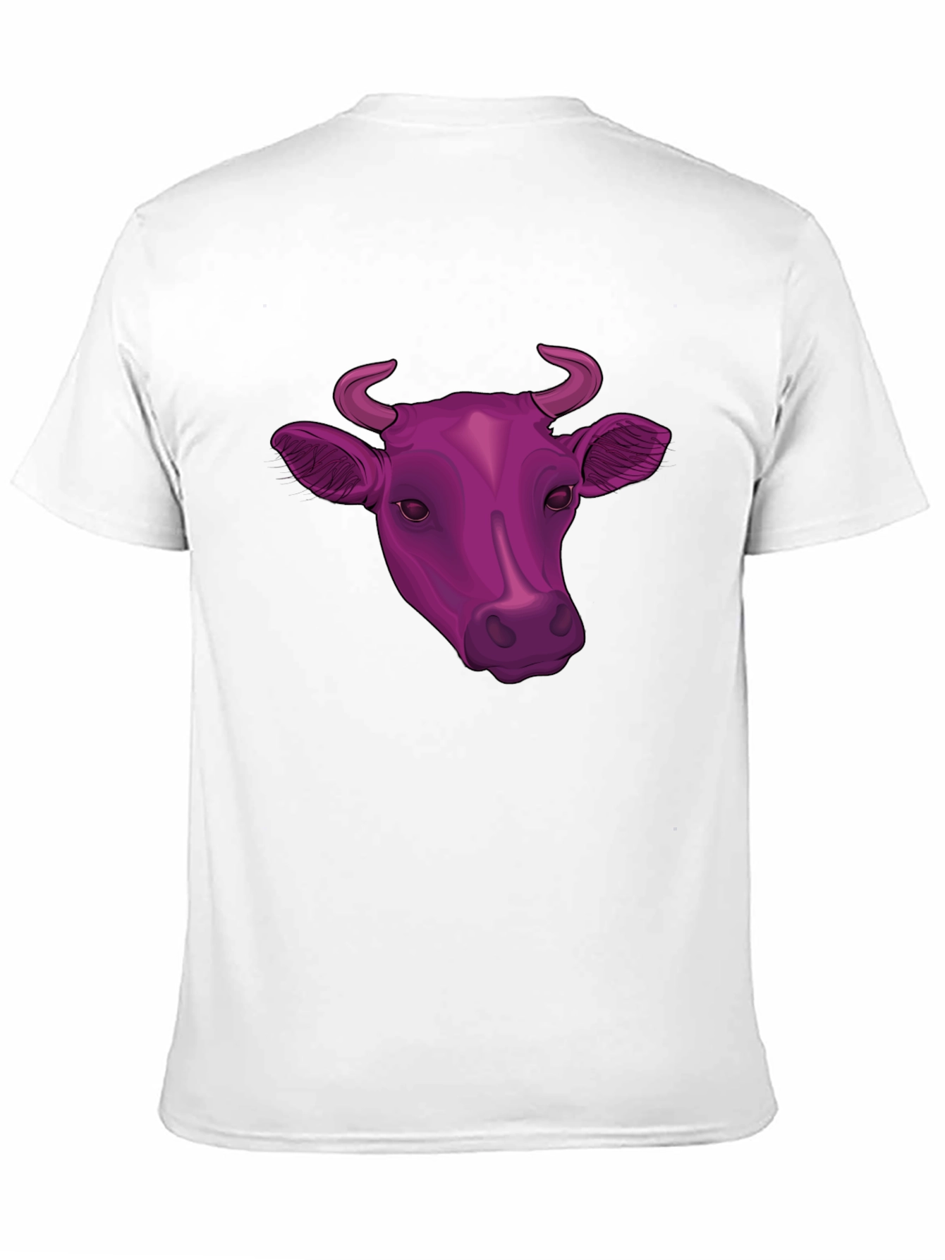 Cow Head Graphic Tee - Black Cotton Blend T-Shirt