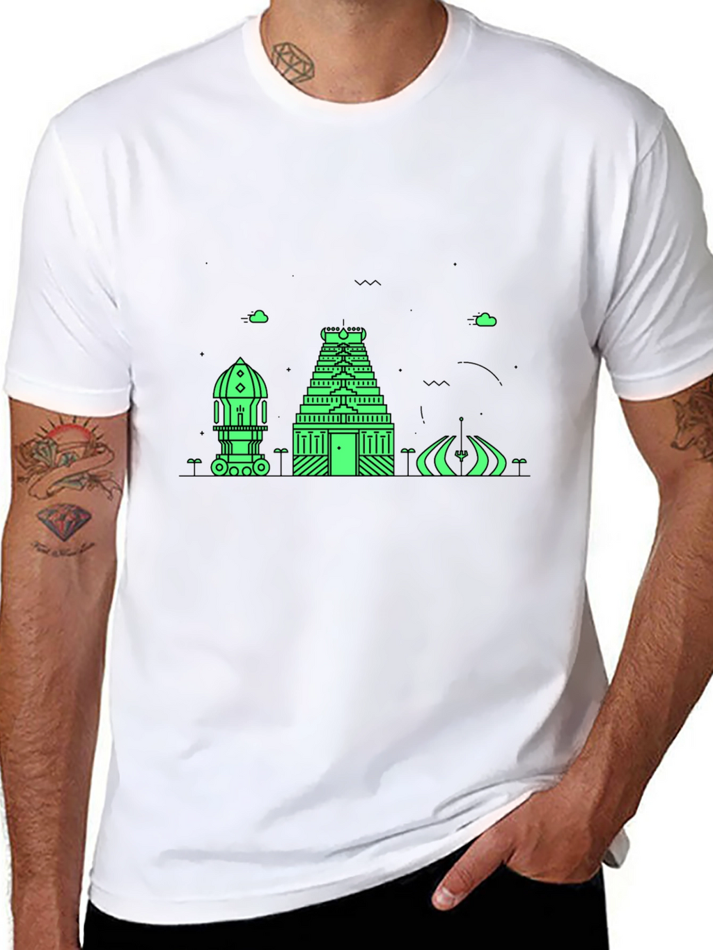 Architectural Graphic Tee - Modern Black T-Shirt