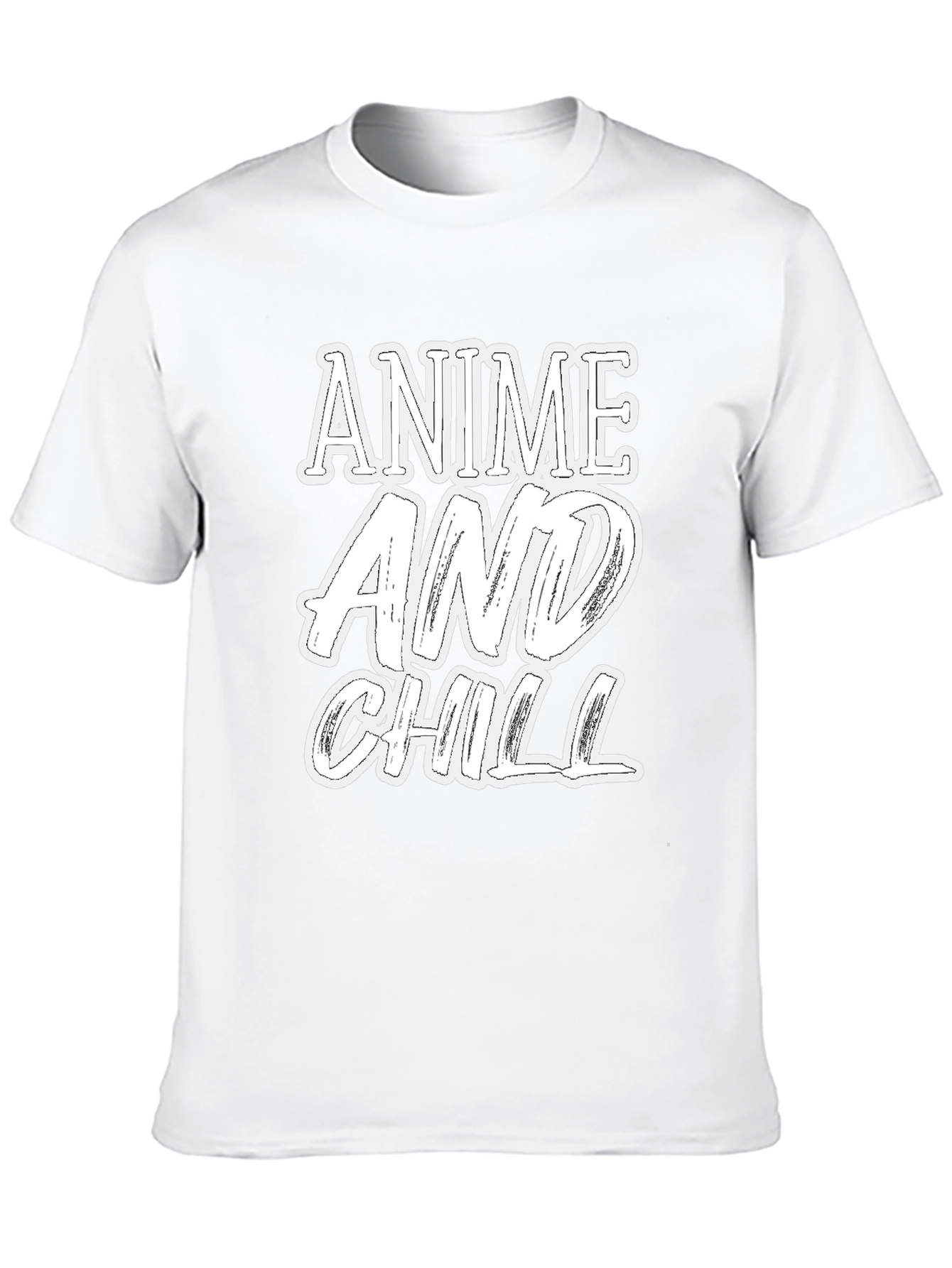 Anime and Chill Graphic Print T-Shirt