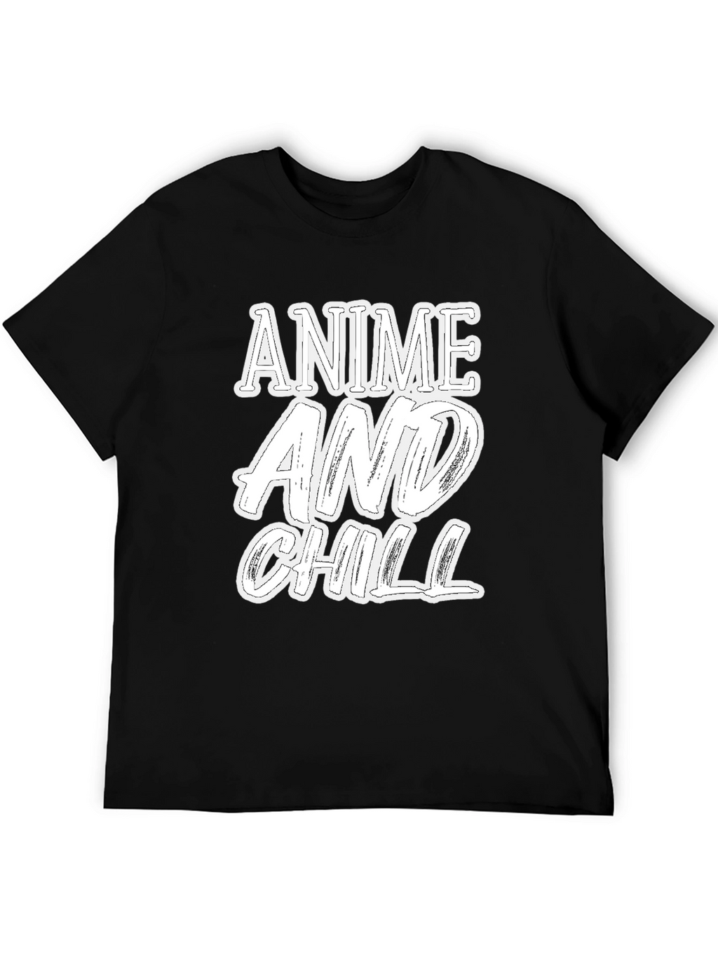 Anime and Chill Graphic Print T-Shirt