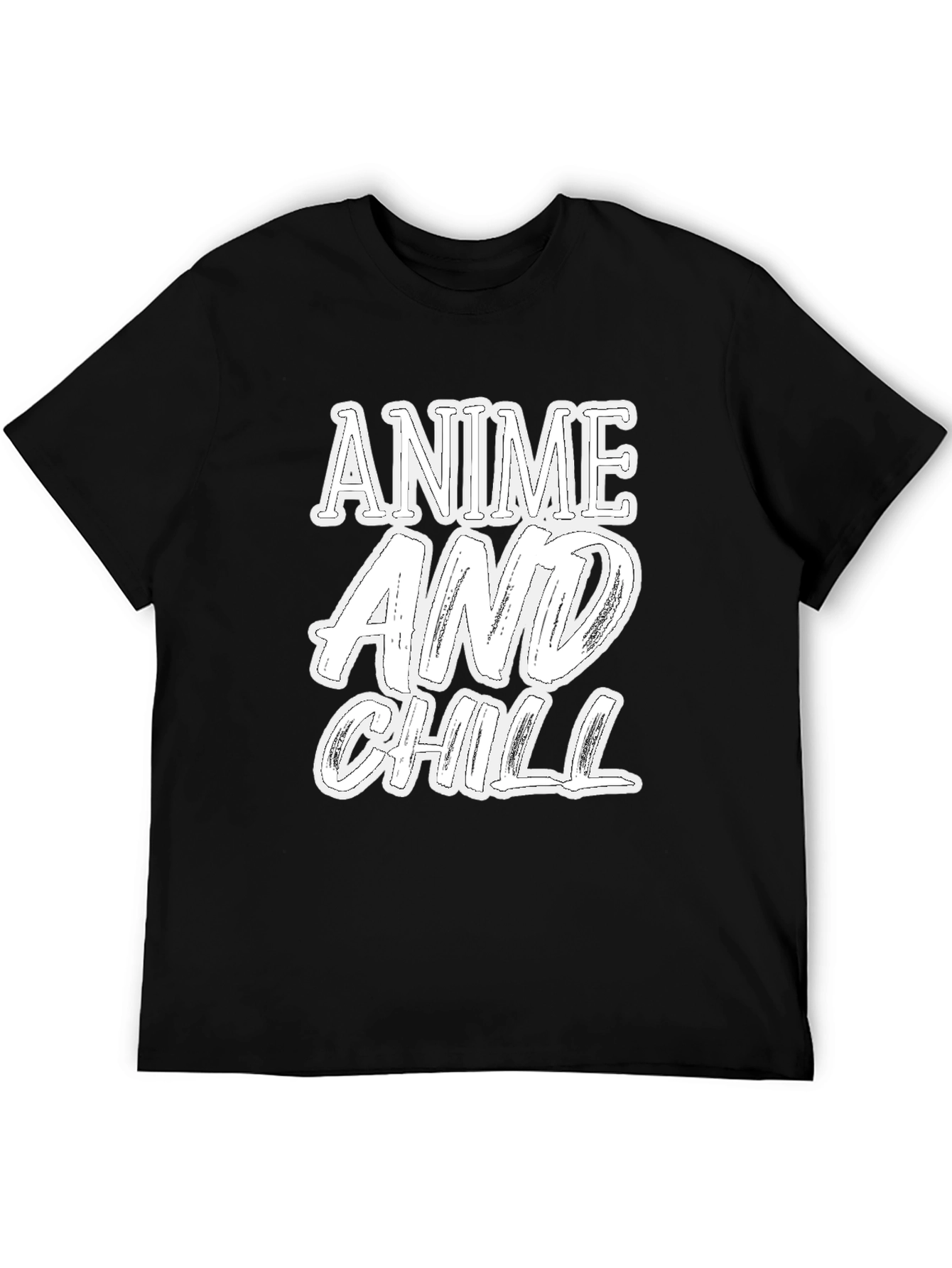 Anime and Chill Graphic Print T-Shirt