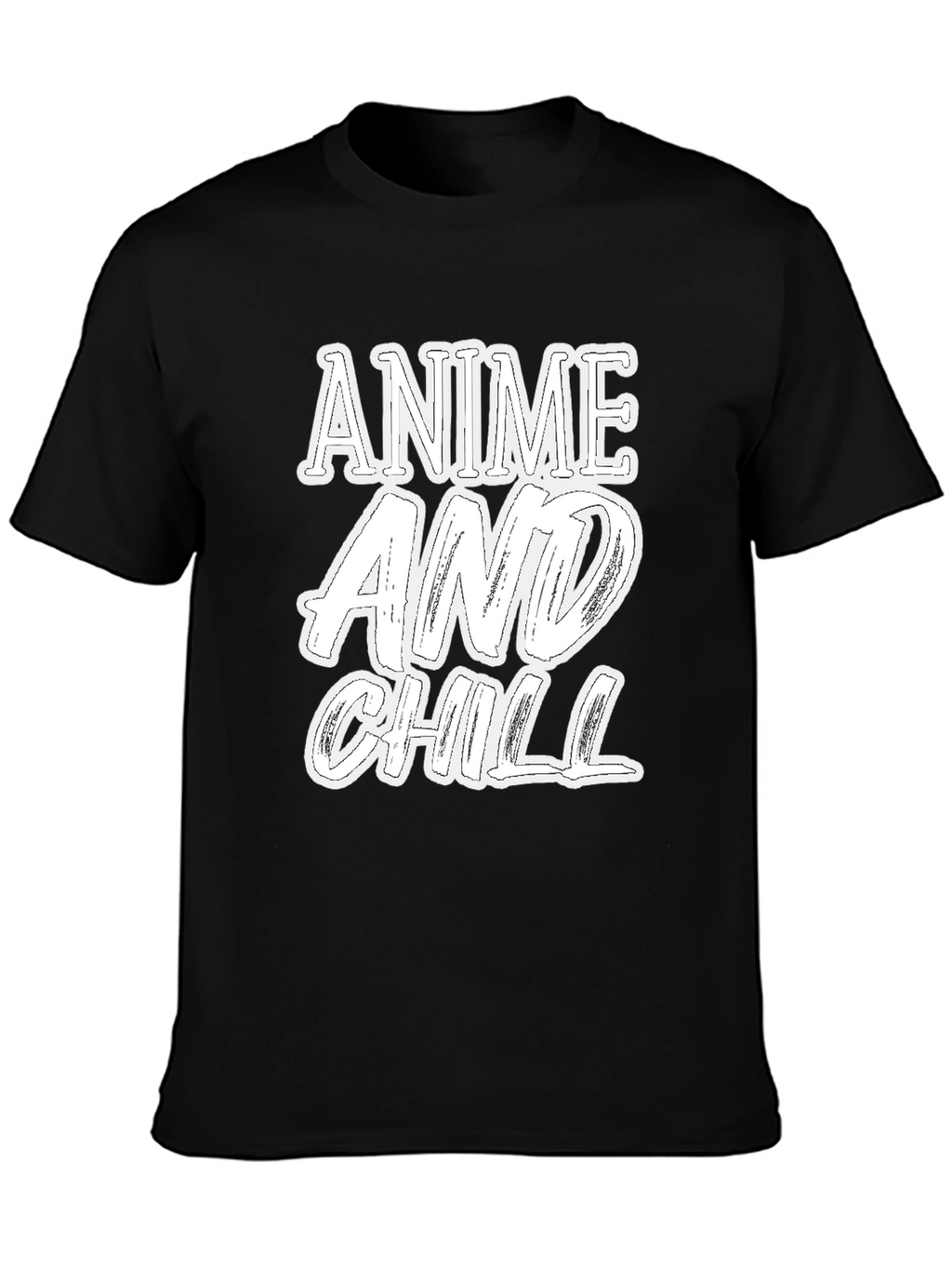 Anime and Chill Graphic Print T-Shirt