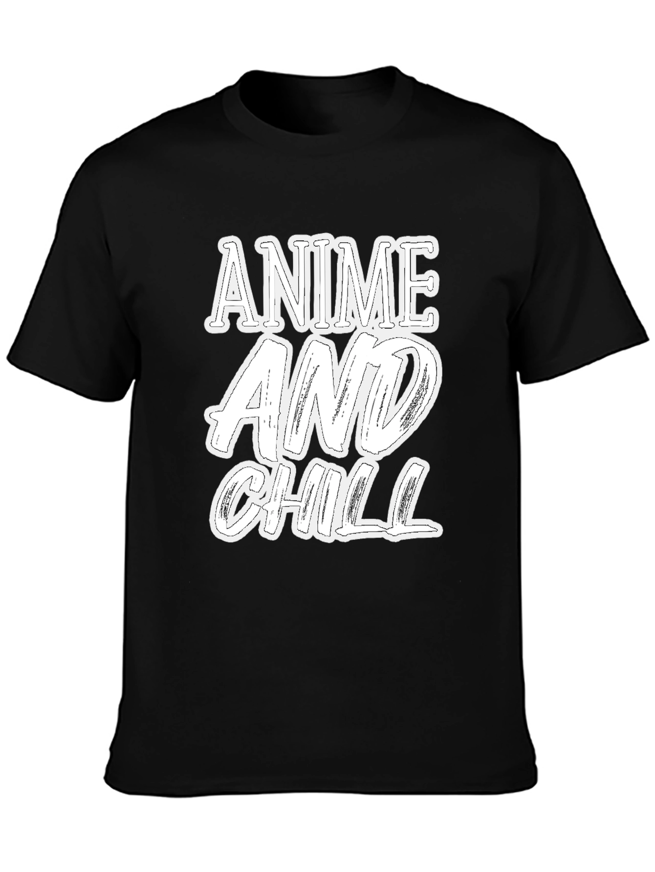 Anime and Chill Graphic Print T-Shirt