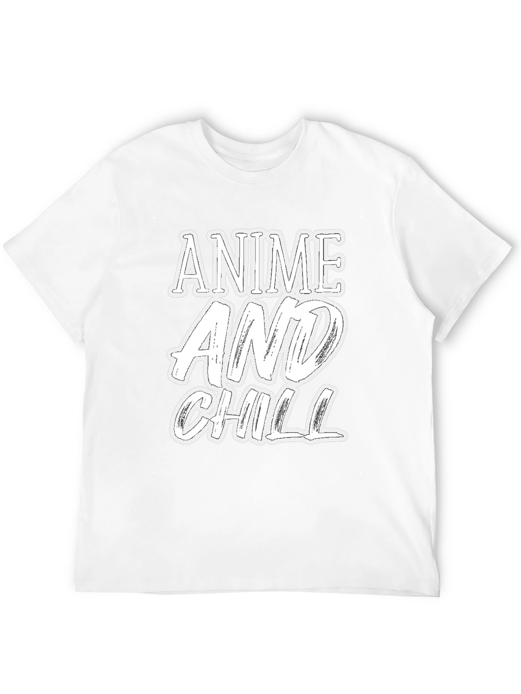 Anime and Chill Graphic Print T-Shirt