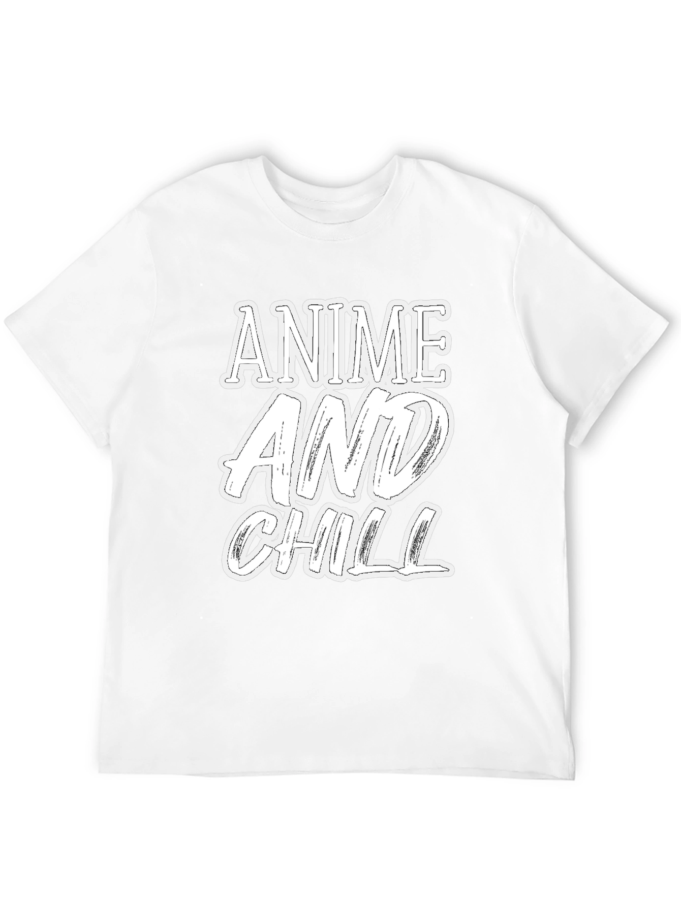 Anime and Chill Graphic Print T-Shirt