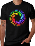 Rainbow Swirl Graphic T-Shirt - Unique Design