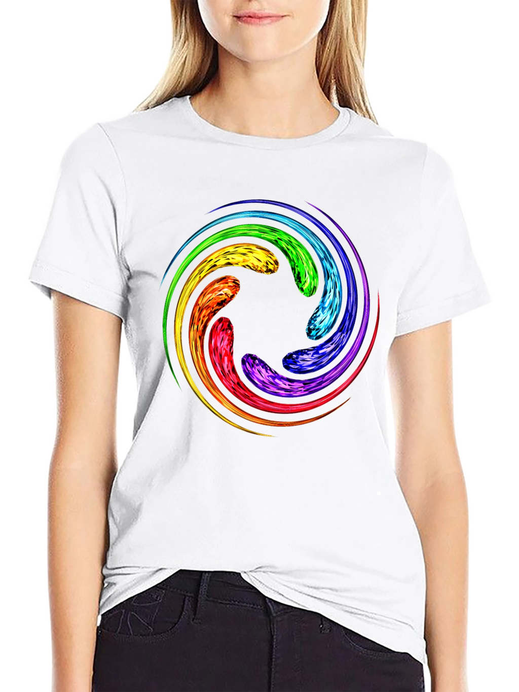 Rainbow Swirl Graphic T-Shirt - Unique Design