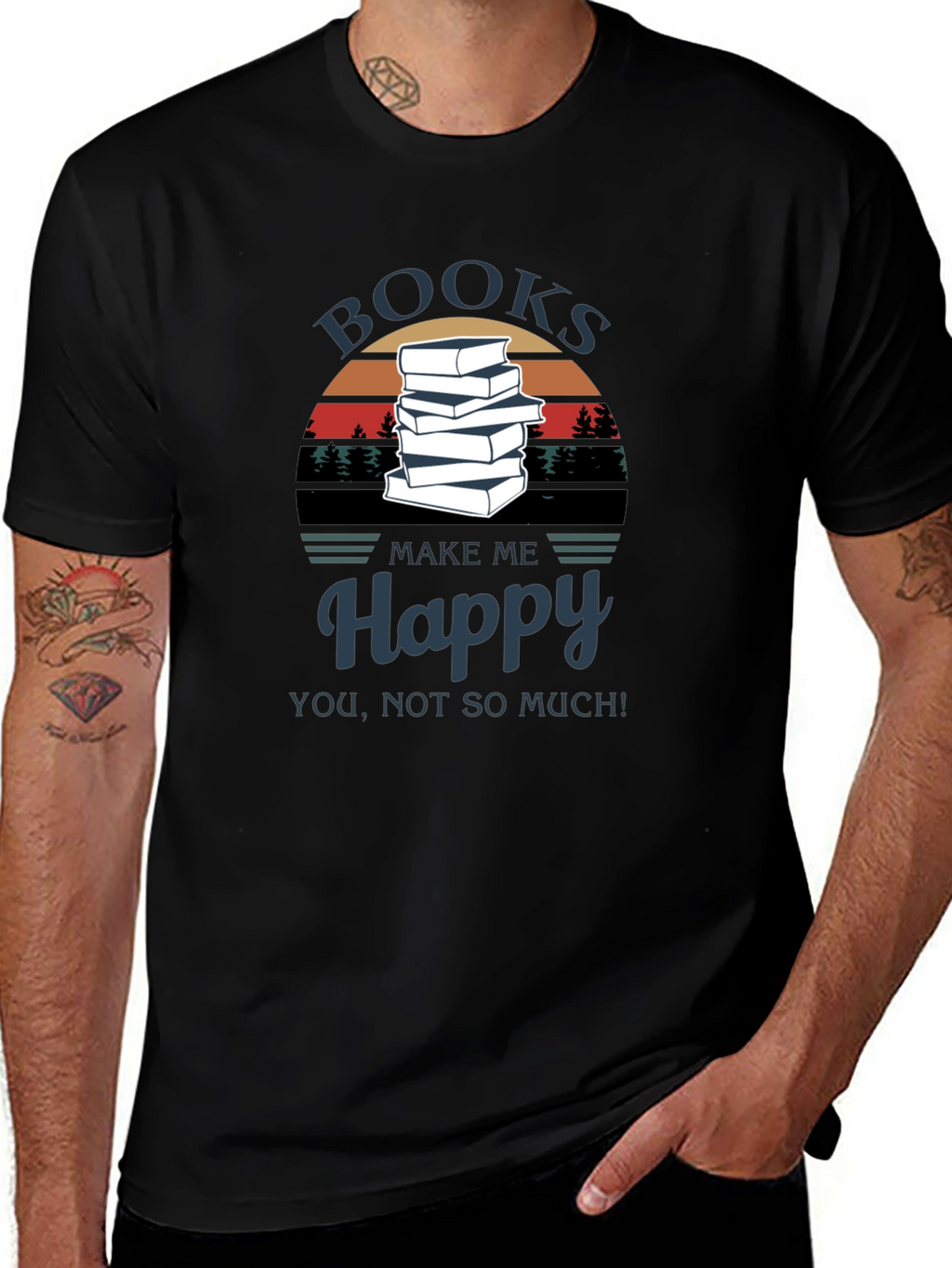 Books Make Me Happy T-Shirt - Readers Tee