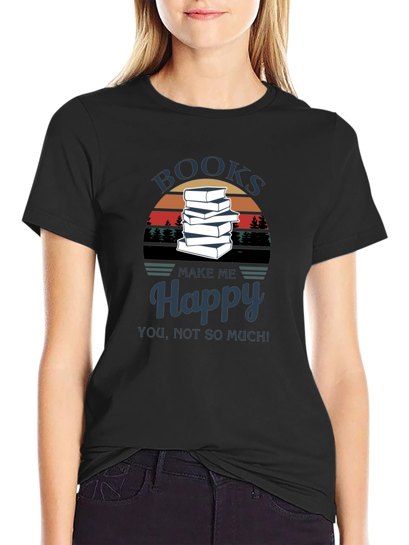 Books Make Me Happy T-Shirt - Readers Tee