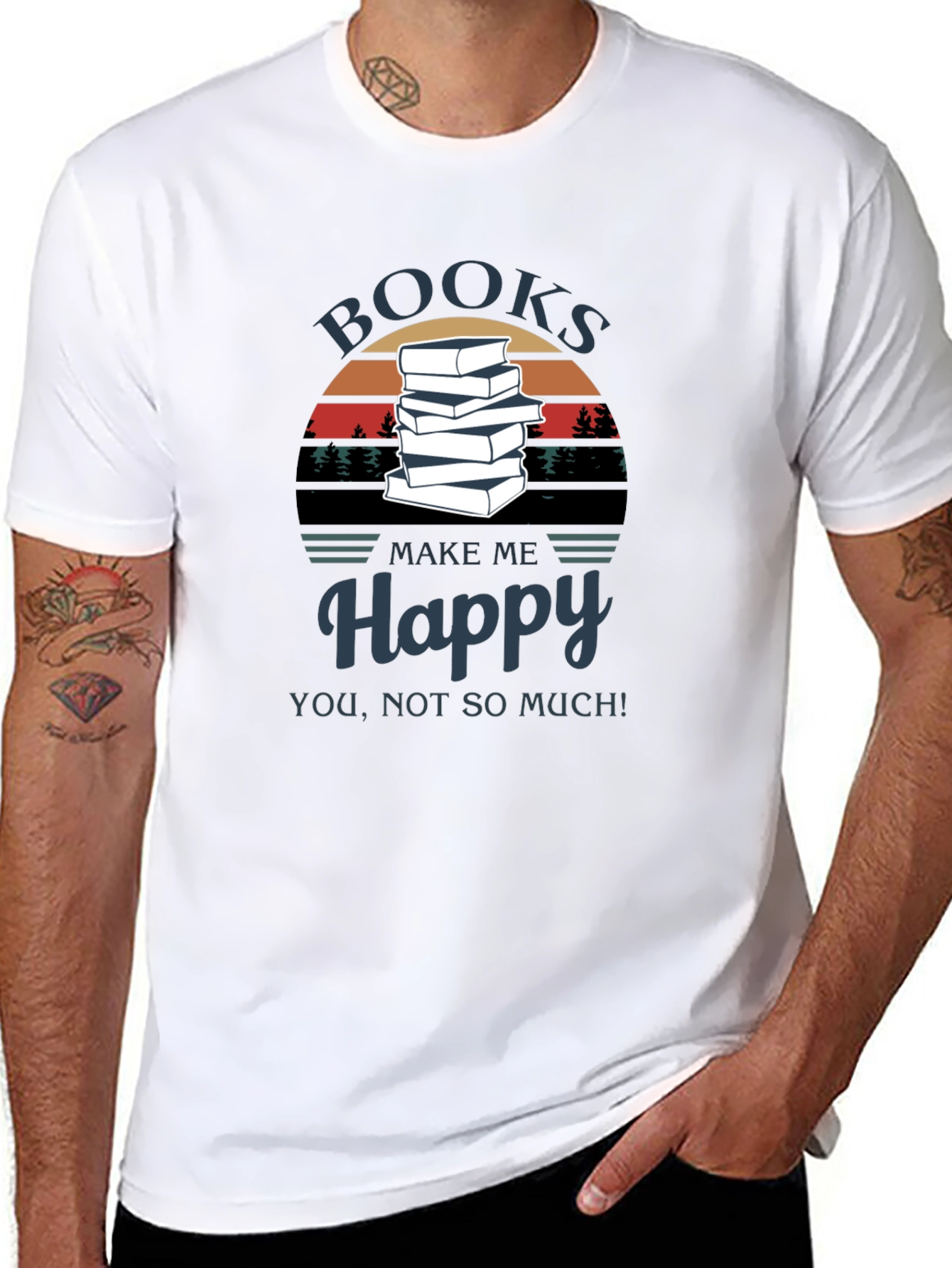 Books Make Me Happy T-Shirt - Readers Tee