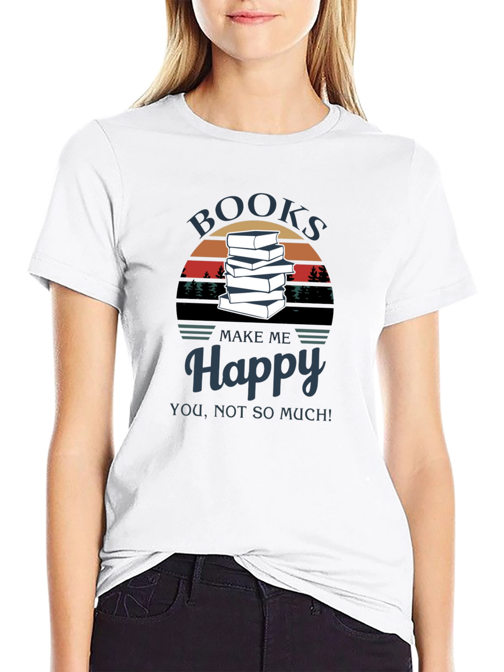 Books Make Me Happy T-Shirt - Readers Tee