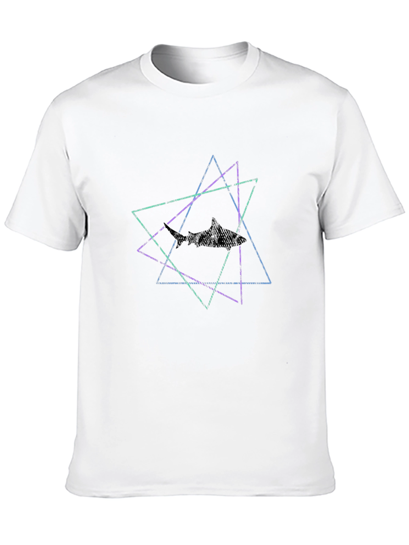 Geometric Shark T-Shirt - Modern Graphic Tee