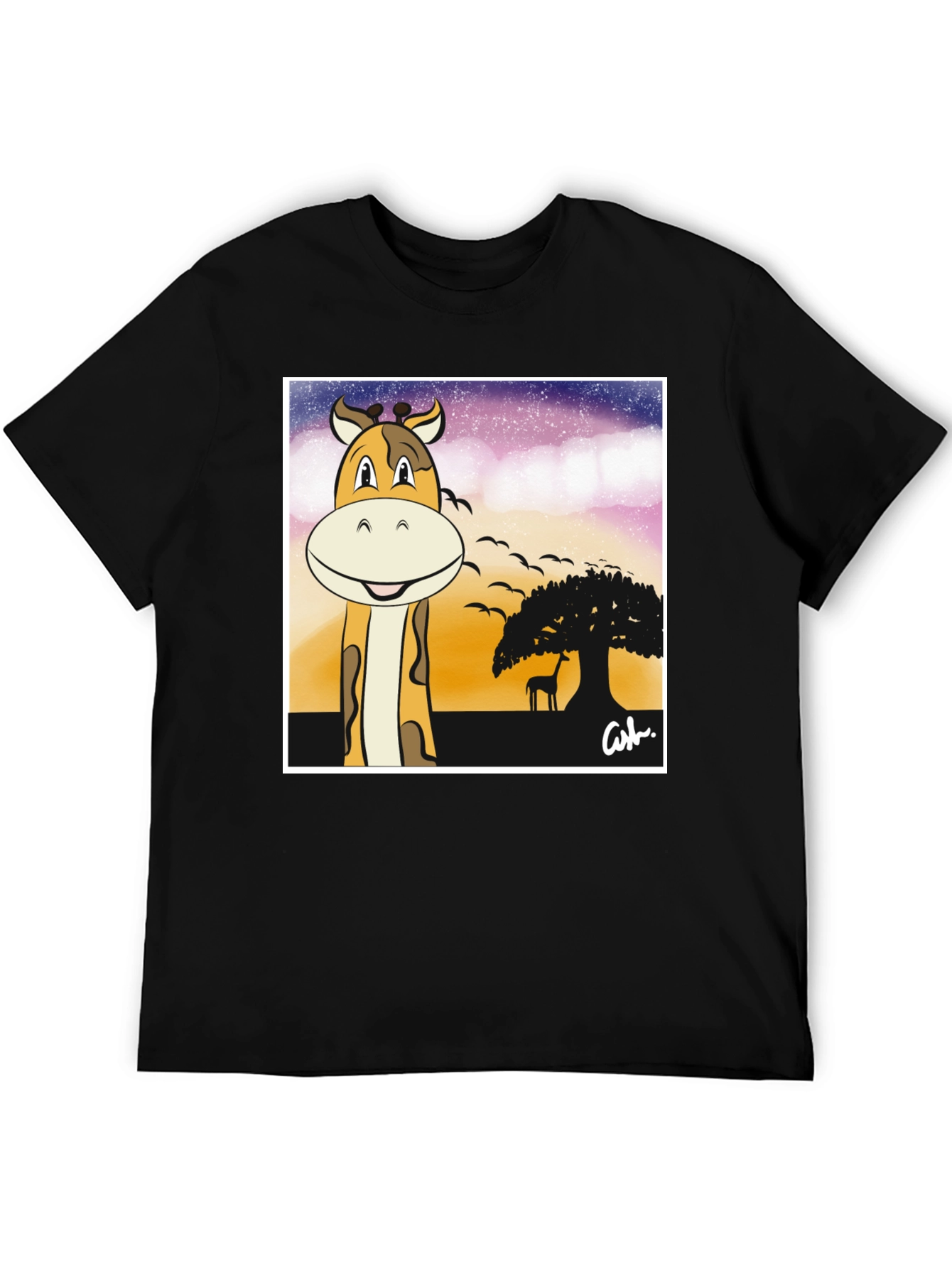 Giraffe Safari T-Shirt - Cartoon Design