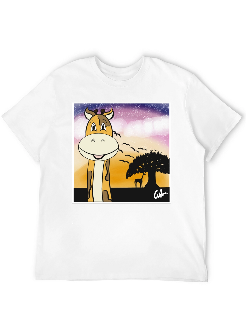 Giraffe Safari T-Shirt - Cartoon Design