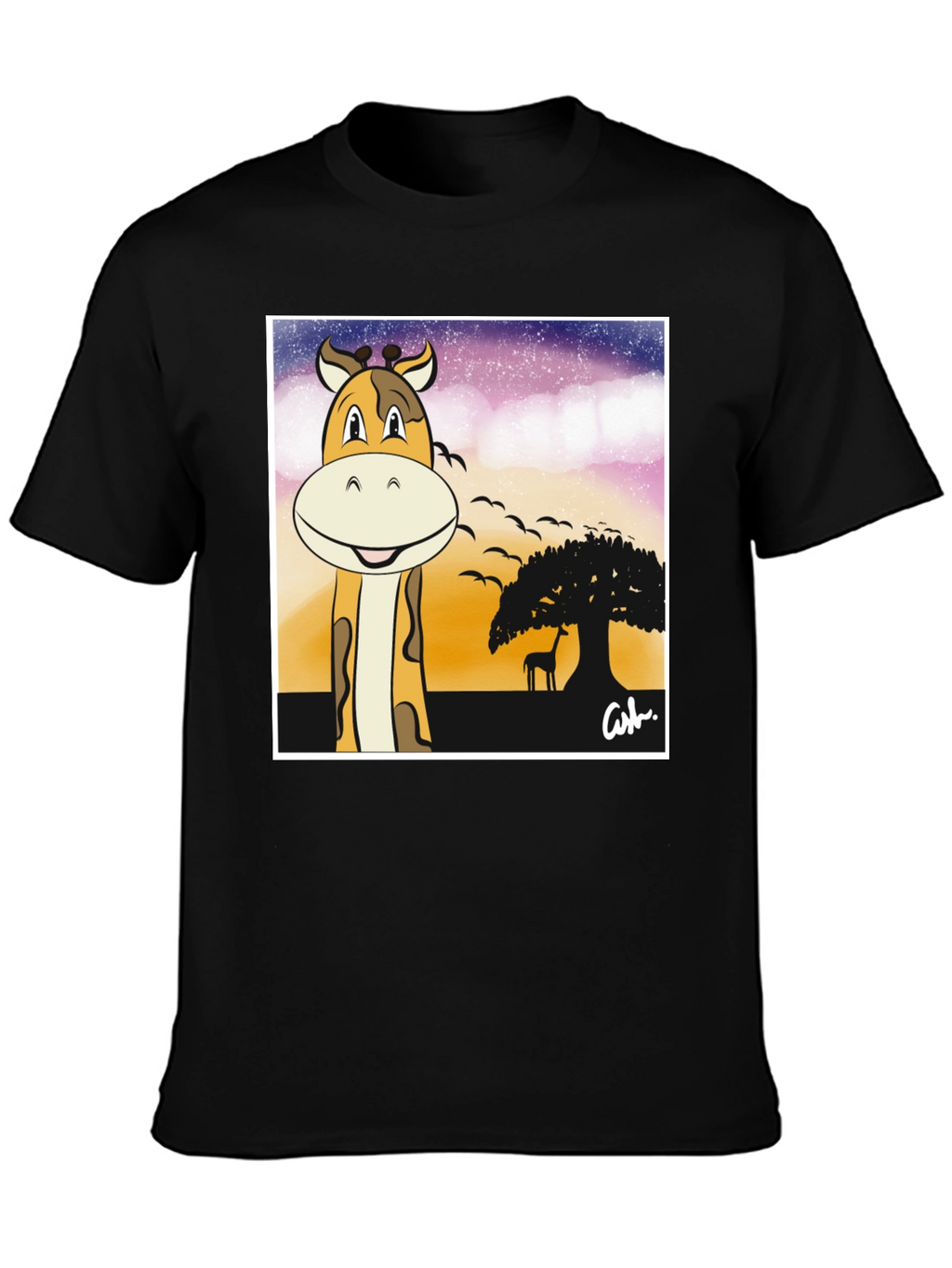 Giraffe Safari T-Shirt - Cartoon Design