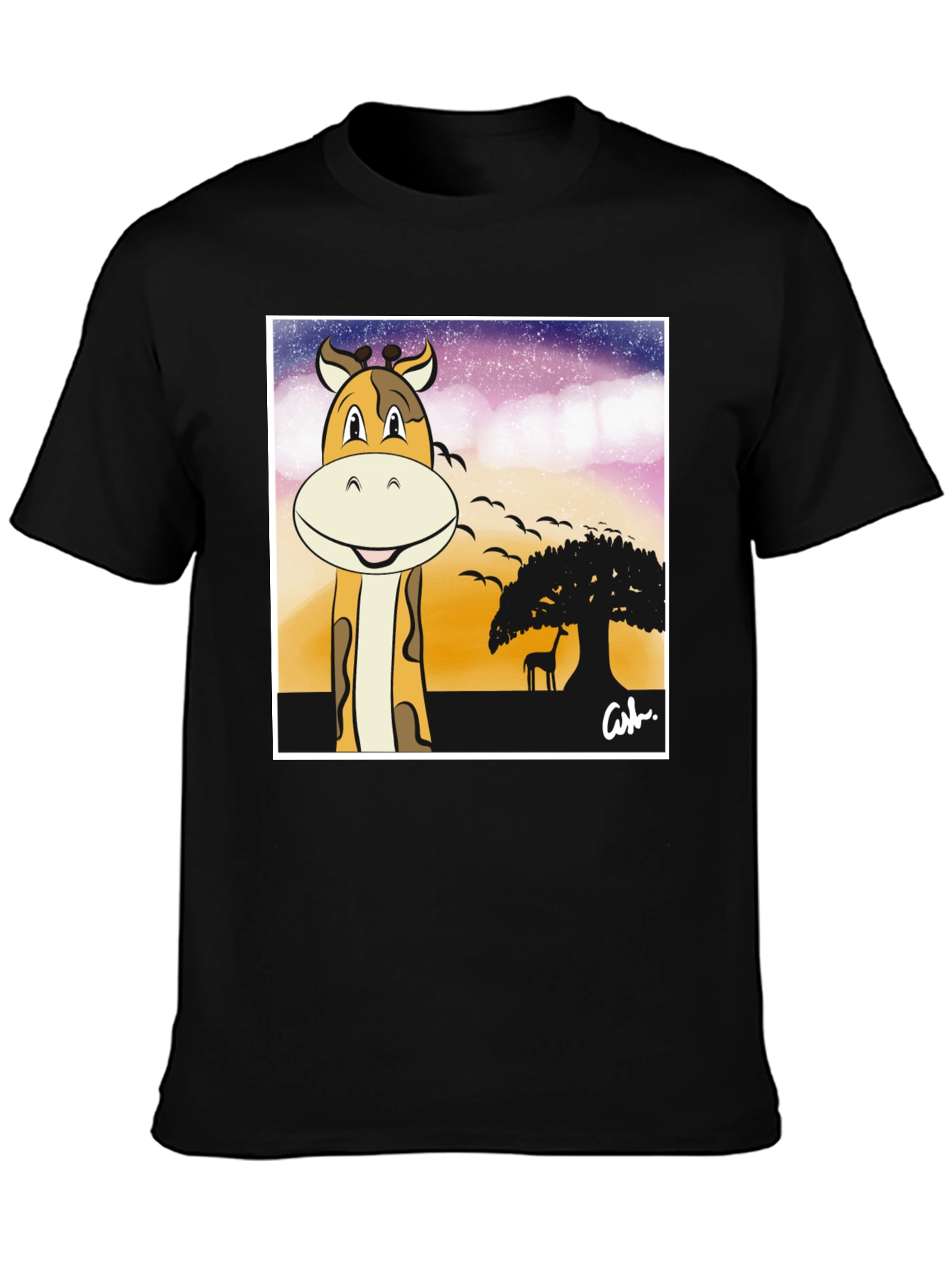 Giraffe Safari T-Shirt - Cartoon Design