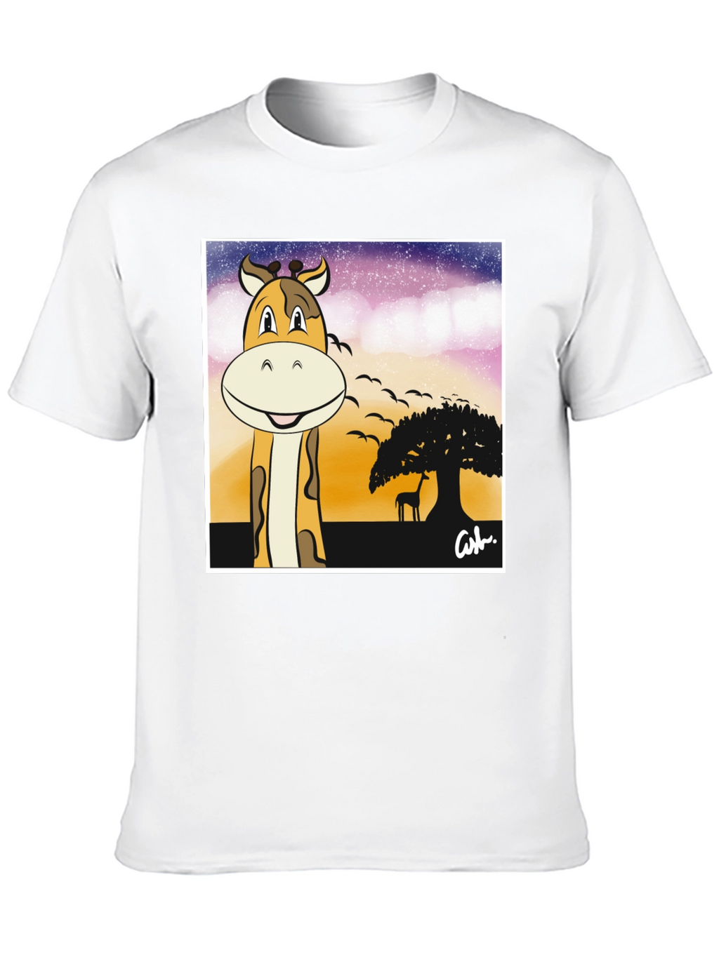 Giraffe Safari T-Shirt - Cartoon Design