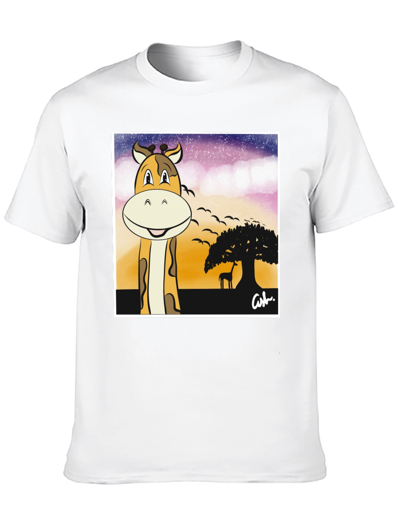 Giraffe Safari T-Shirt - Cartoon Design