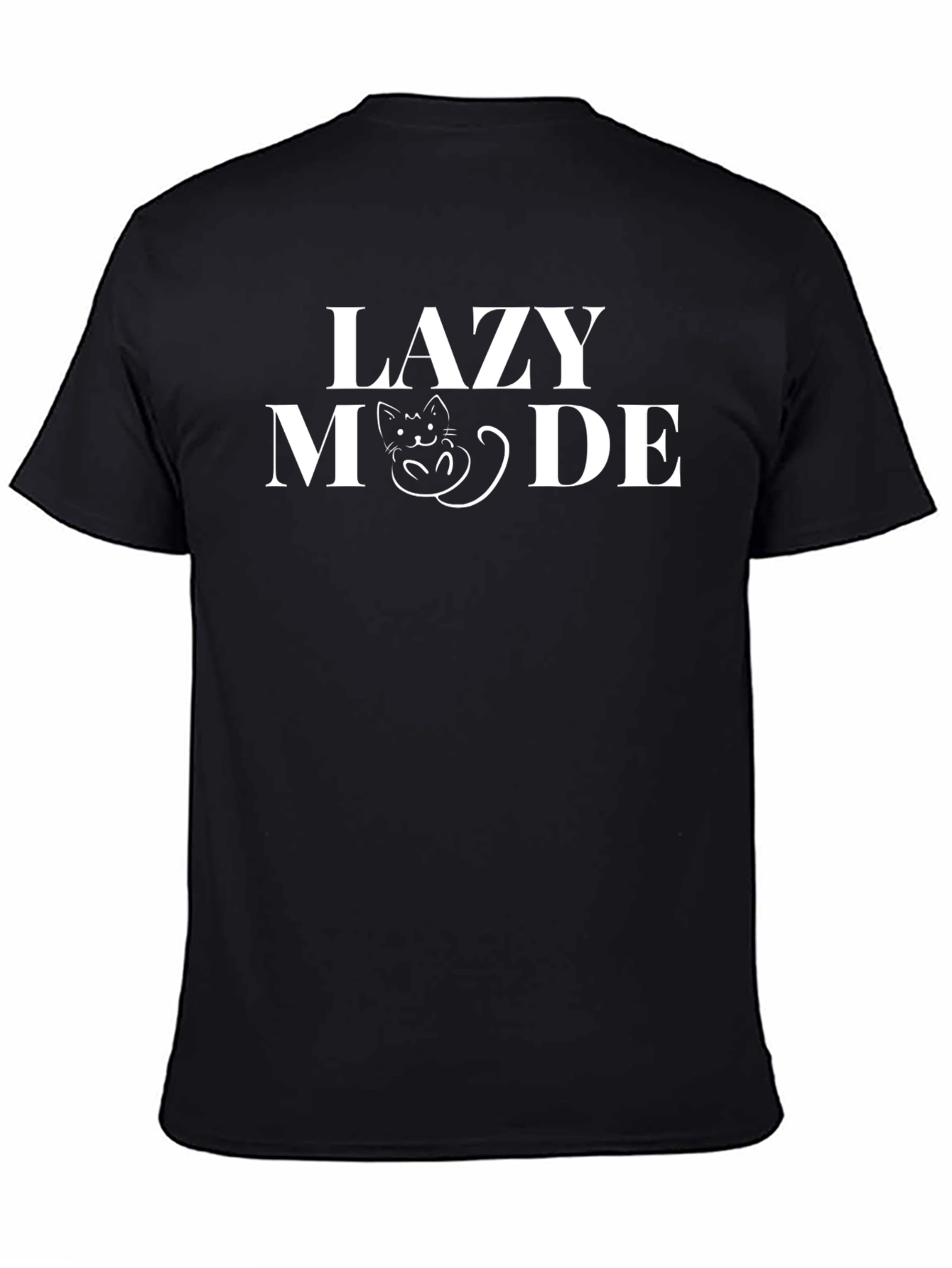 Lazy Mode Cat T-Shirt - Black