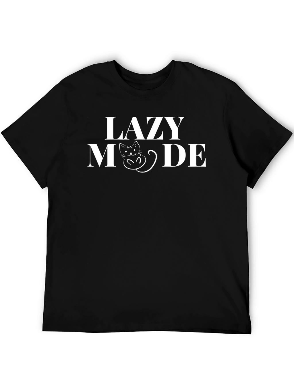 Lazy Mode Cat T-Shirt - Black