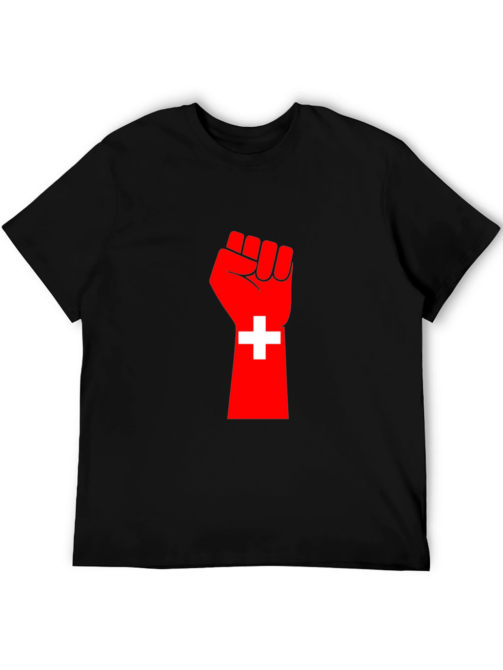Red Fist Switzerland Flag Graphic Tee