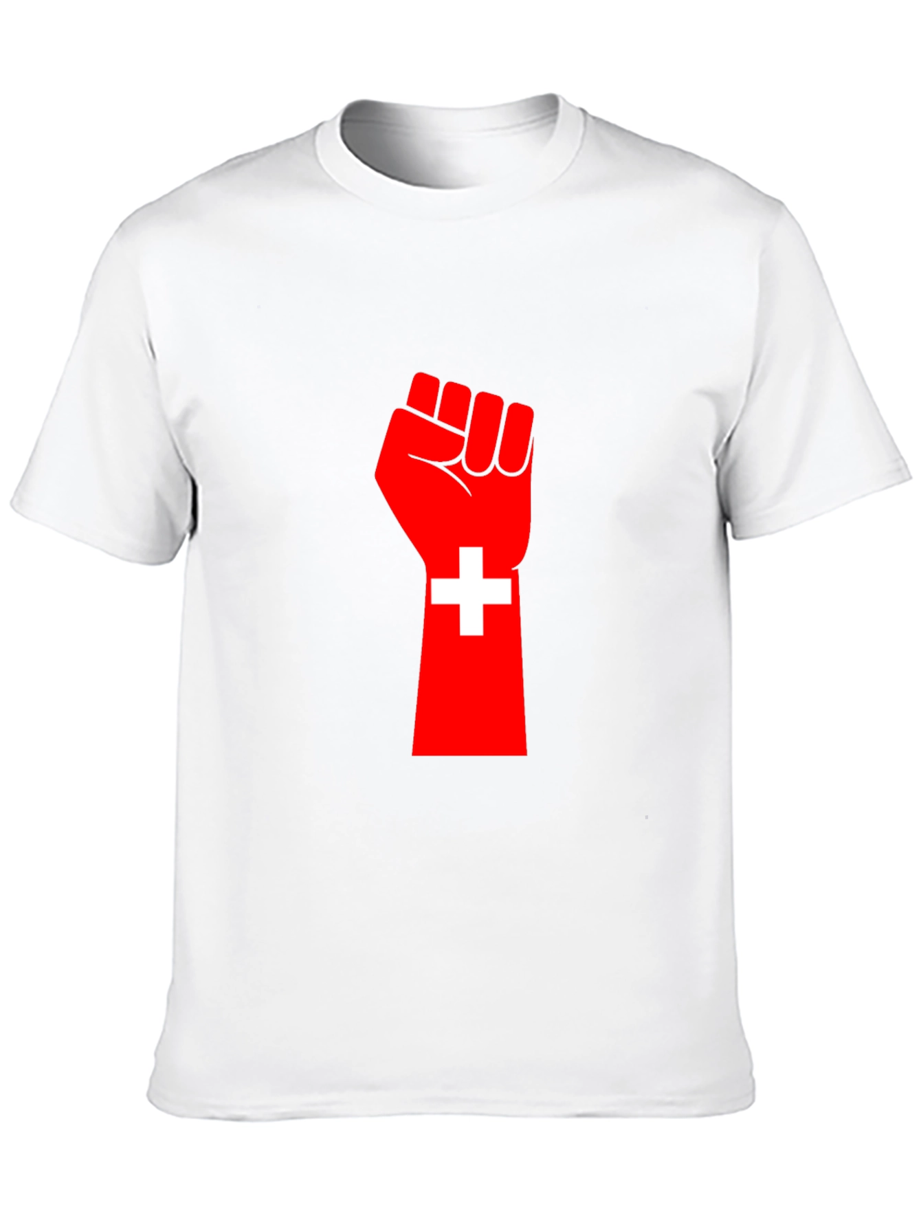 Red Fist Switzerland Flag Graphic Tee
