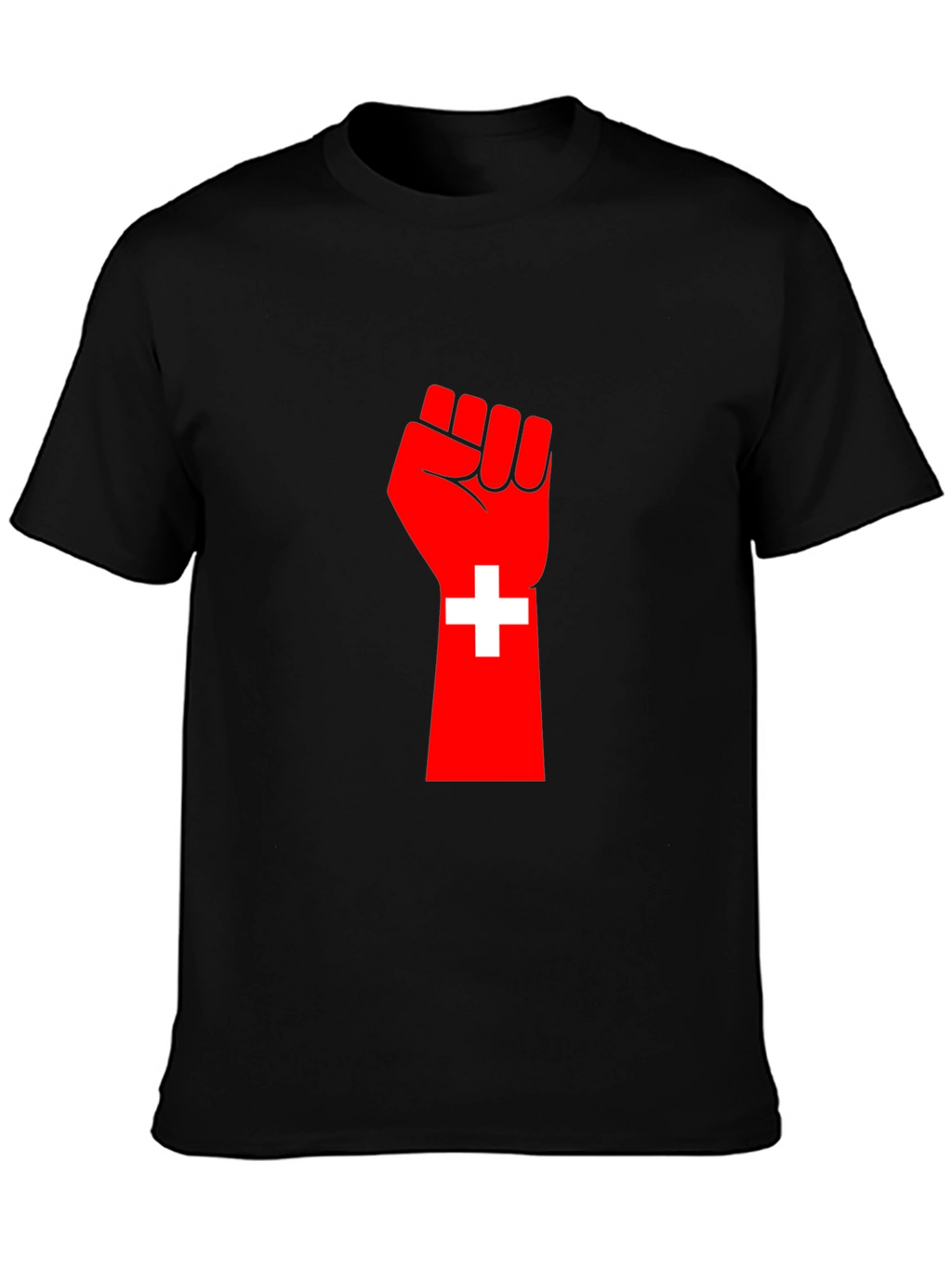 Red Fist Switzerland Flag Graphic Tee