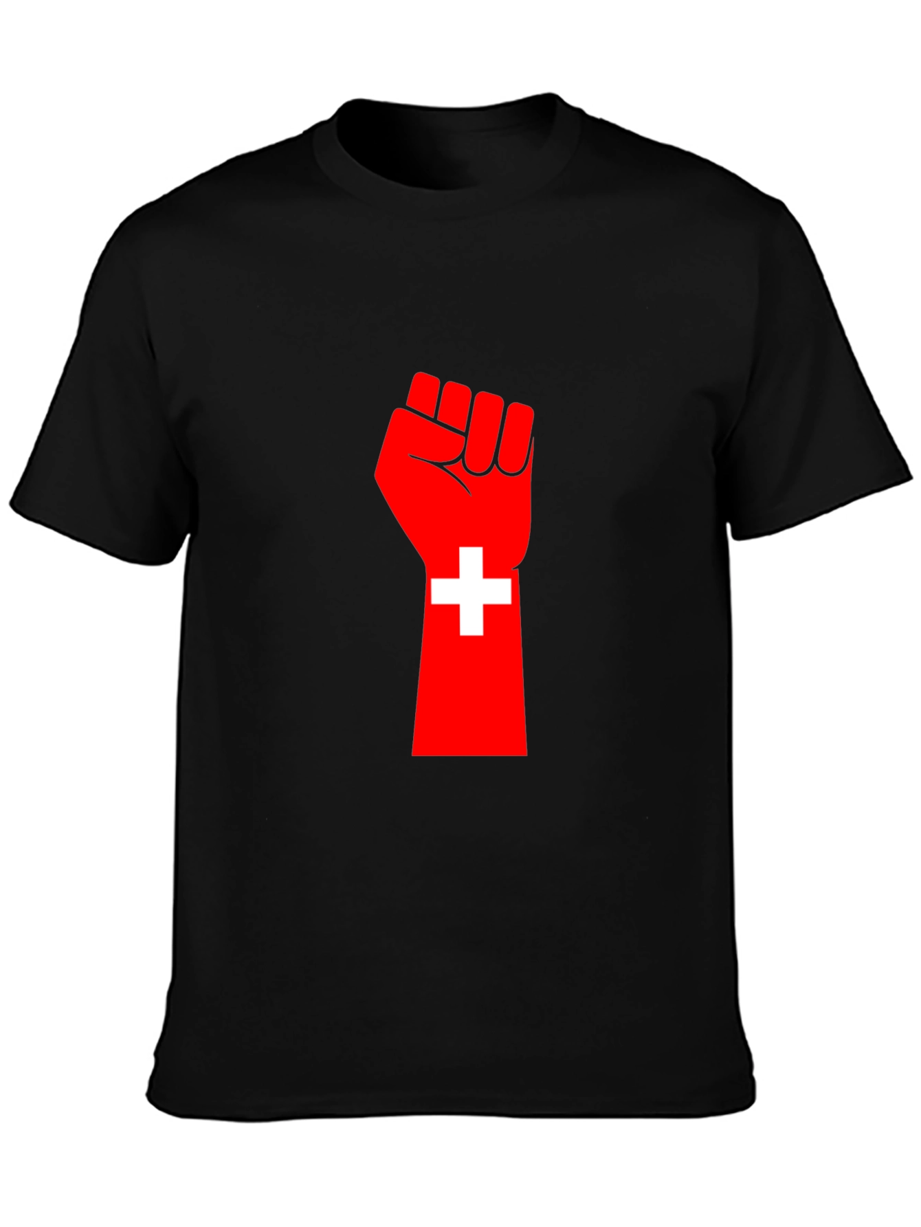 Red Fist Switzerland Flag Graphic Tee