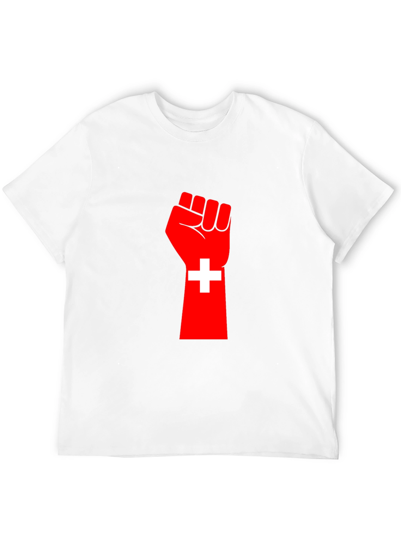 Red Fist Switzerland Flag Graphic Tee