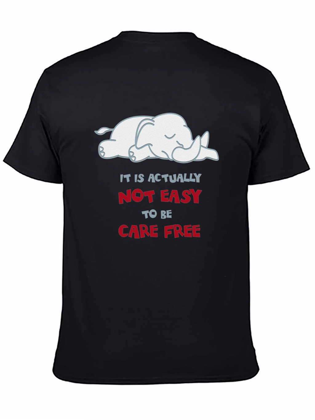 Carefree Elephant Graphic Tee - Soft Cotton Comfort