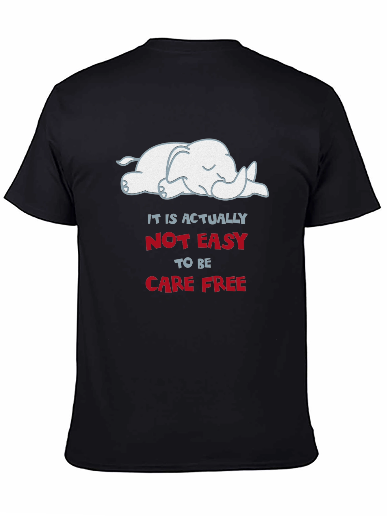 Carefree Elephant Graphic Tee - Soft Cotton Comfort
