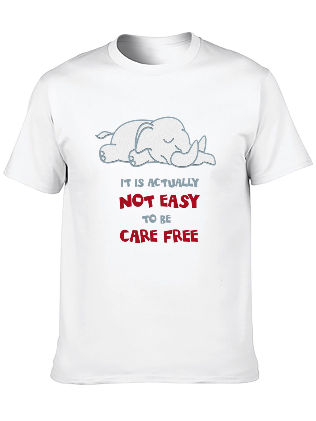 Carefree Elephant Graphic Tee - Soft Cotton Comfort