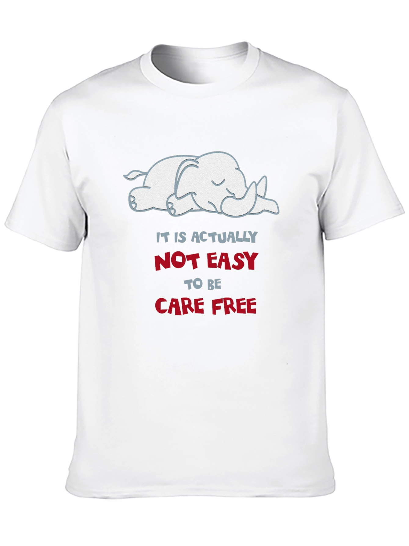 Carefree Elephant Graphic Tee - Soft Cotton Comfort