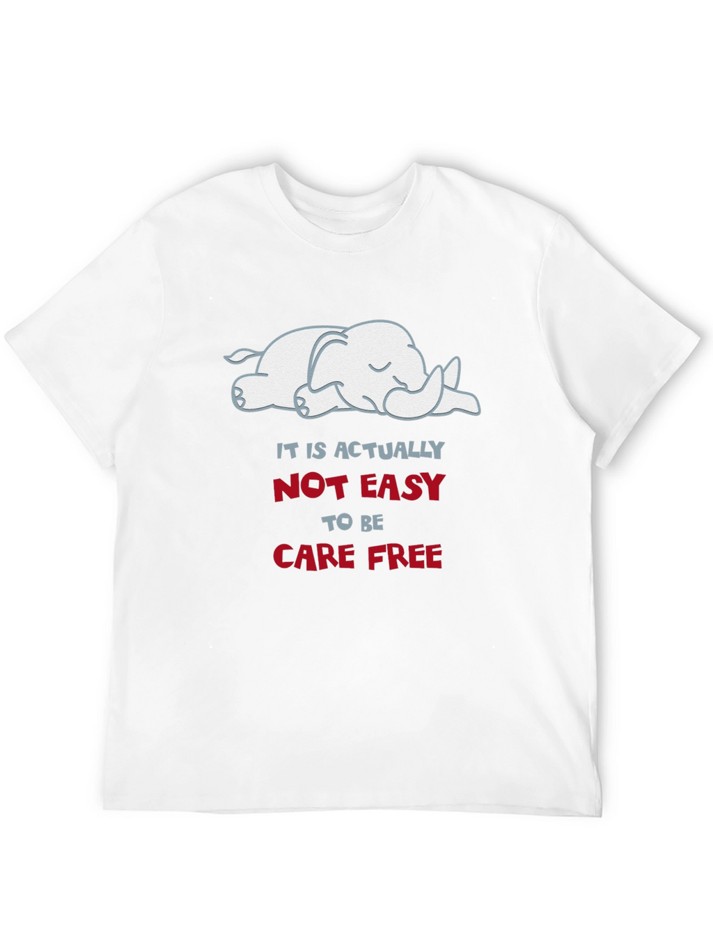 Carefree Elephant Graphic Tee - Soft Cotton Comfort