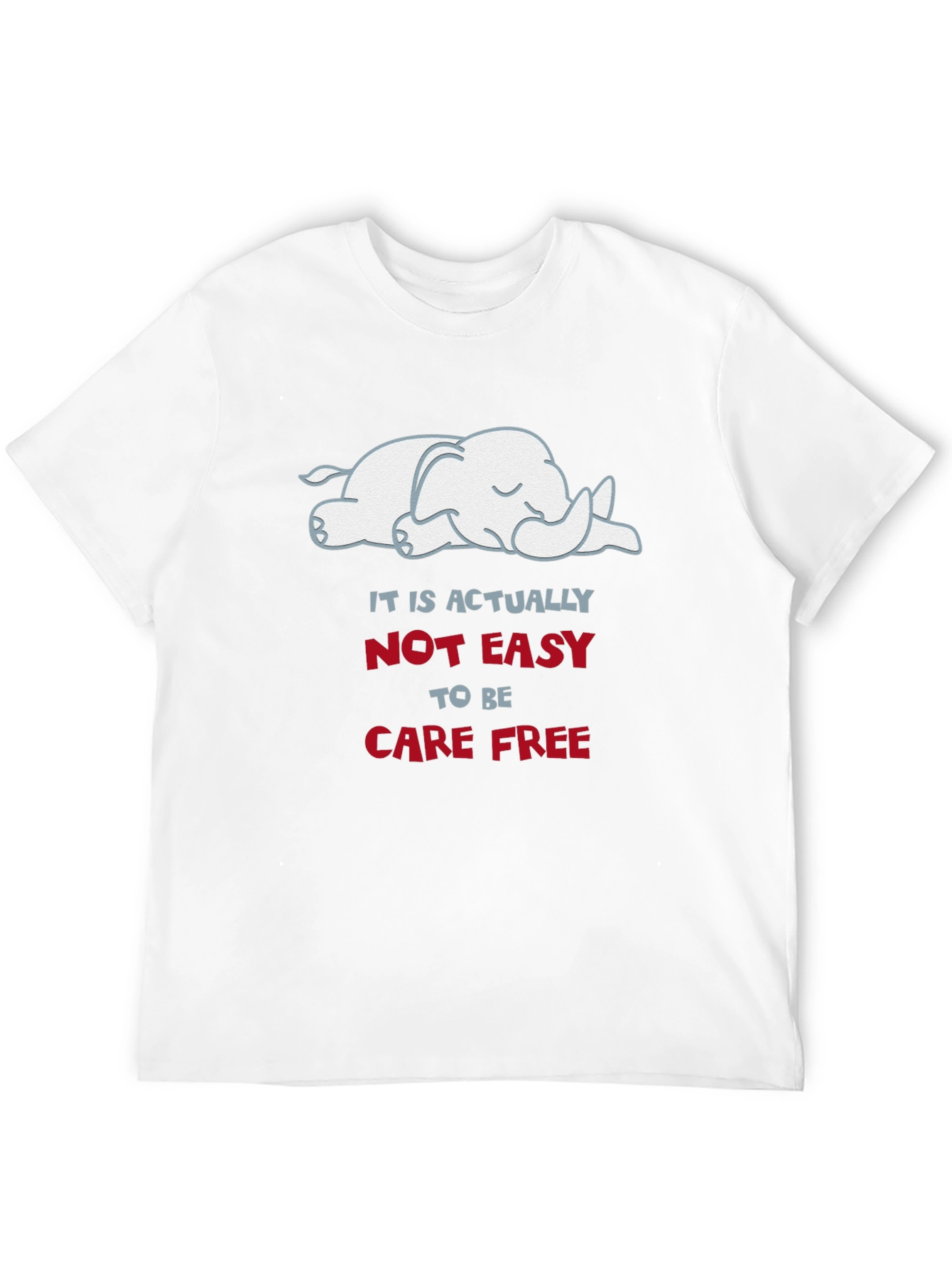 Carefree Elephant Graphic Tee - Soft Cotton Comfort
